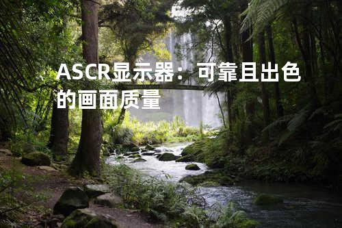 ASCR显示器：可靠且出色的画面质量